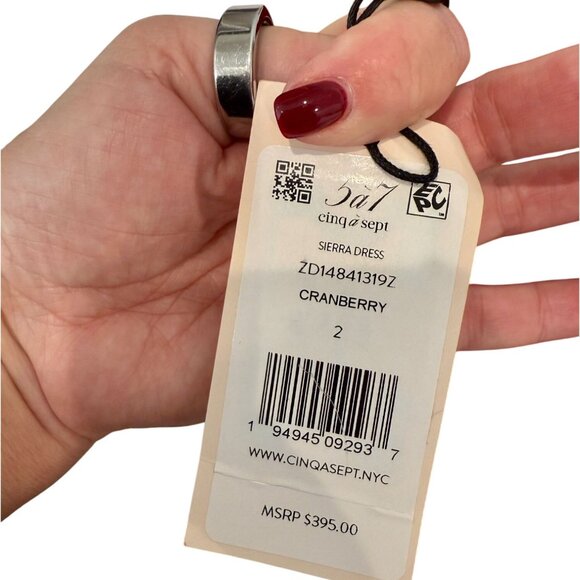Cinq à Sept Sierra Wrap Minidress in Cranberry NWT - Size 2 - Picture 6 of 10